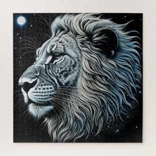 Celestial Lion Night Sky Ai Art Jigsaw Puzzle