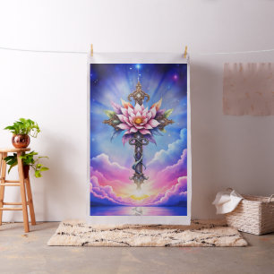Celestial Lotus Cross  Fabric