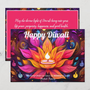 Celestial Lotus Diwali Card