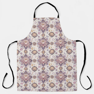 Celestial Lotus Mandala Spiritual Design Pattern Apron