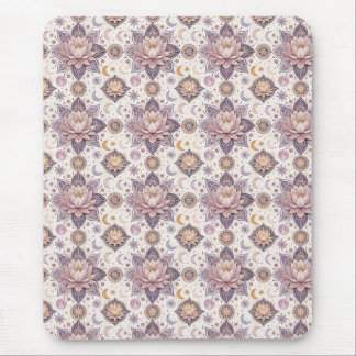 Celestial Lotus Mandala Spiritual Design Pattern Mouse Pad