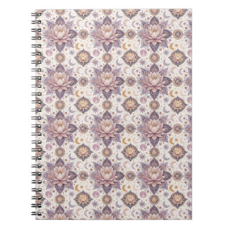 Celestial Lotus Mandala Spiritual Design Pattern Notebook