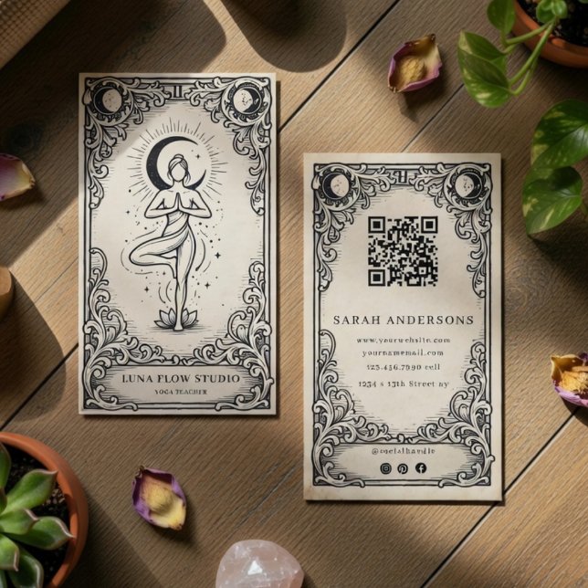 Celestial Lotus Yoga Instructor  Business Card (Creator Uploaded)