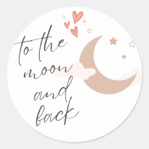 Celestial Love Affair: To the Moon and Back Classic Round Sticker