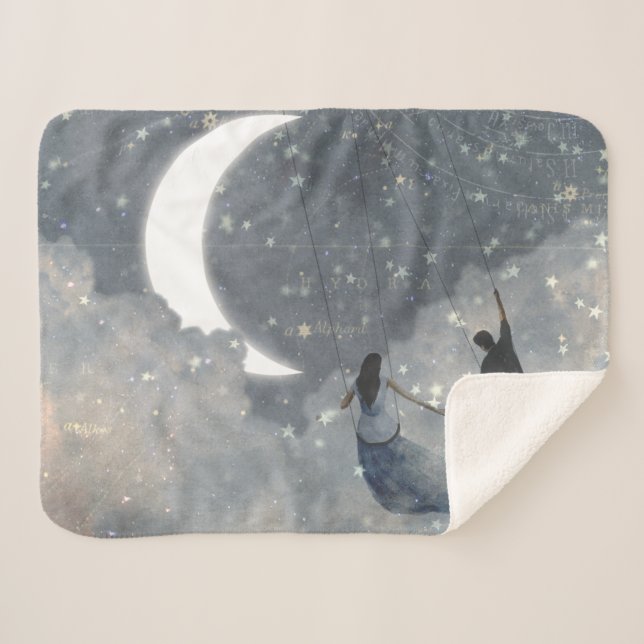 Celestial Love Sherpa Blanket (Front (Horizontal))