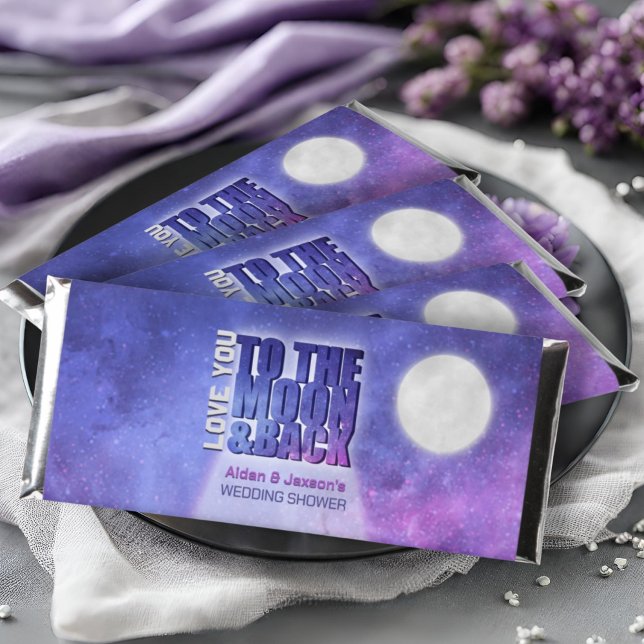 Celestial Love You To Moon & Back Wedding Shower Hershey Bar Favors (Creator Uploaded)