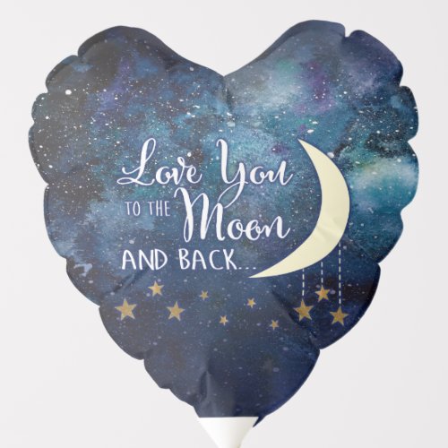 Celestial Love You to the Moon  Back  Balloon
