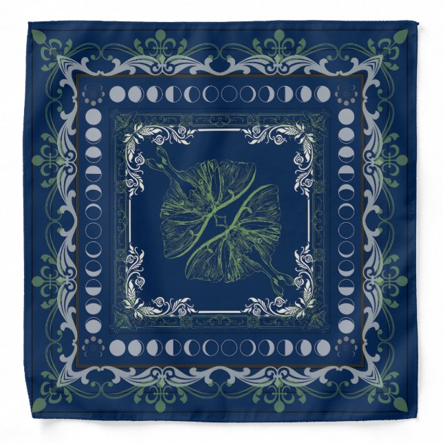 Celestial Luna Moth Navy Bandana (Front)