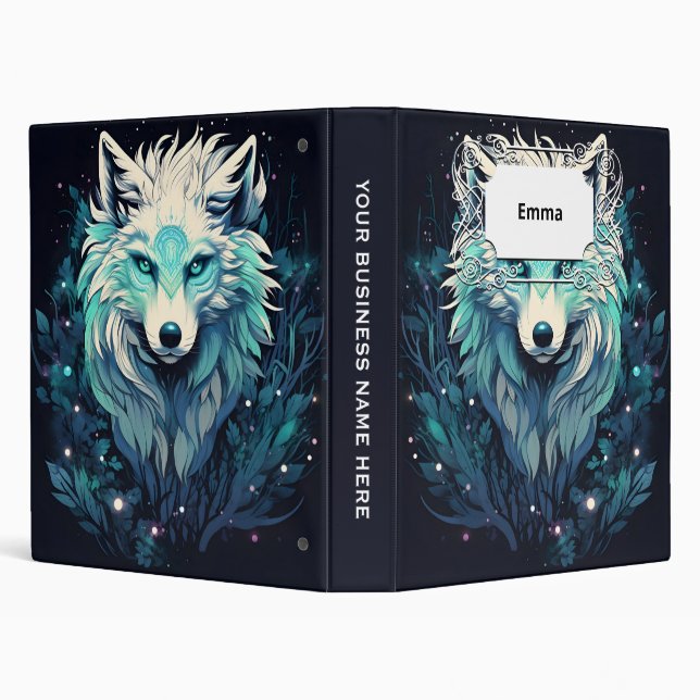 Celestial Lunar Wild Wolf 3 Ring Binder (Background)