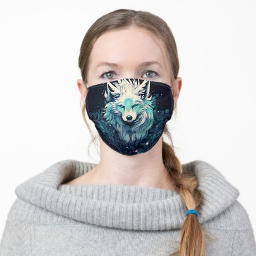 Celestial Lunar Wild Wolf Adult Cloth Face Mask