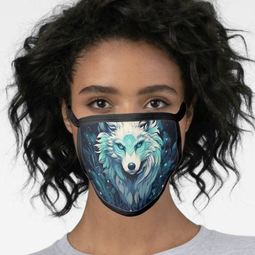 Celestial Lunar Wild Wolf Face Mask