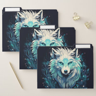 Celestial Lunar Wild Wolf File Folder