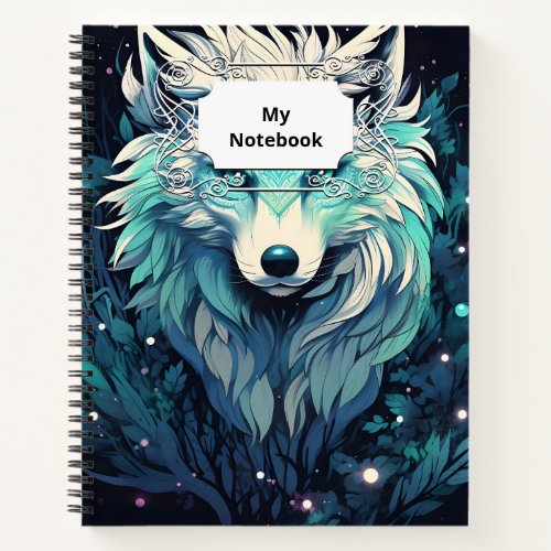 Celestial Lunar Wild Wolf Notebook