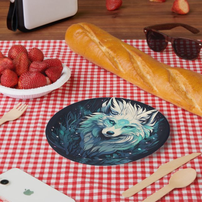 Celestial Lunar Wild Wolf Paper Plates (Picnic)