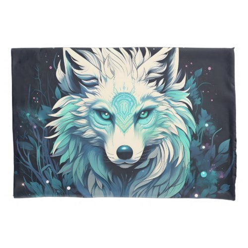 Celestial Lunar Wild Wolf Pillow Case