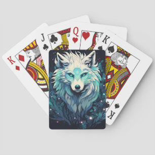 Celestial Lunar Wild Wolf Poker Cards
