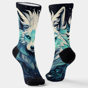 Celestial Lunar Wild Wolf Socks