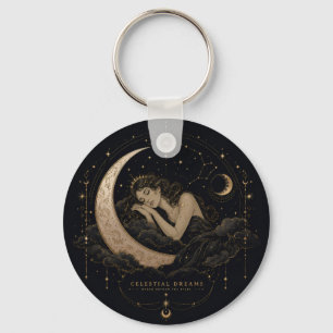 Celestial Luxury Moon & Stars Charm  Keychain