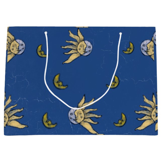 Celestial Magic Blue Whimsigoth Sky Large Gift Bag (Front)
