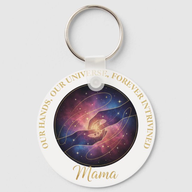Celestial Mama Hands Galaxy Universe Keychain (Front)