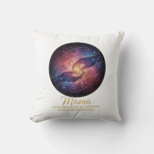 Celestial Mama Hands Galaxy Universe Throw Pillow