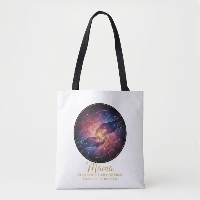 Celestial Mama Hands Galaxy Universe Tote Bag (Front)