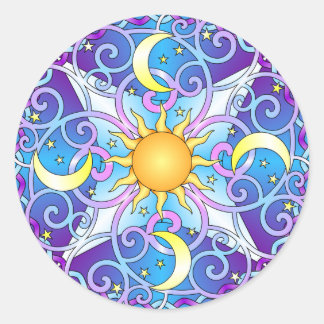 Celestial Mandala Classic Round Sticker