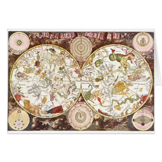 Celestial map from the 17th century cards (Front Horizontal)