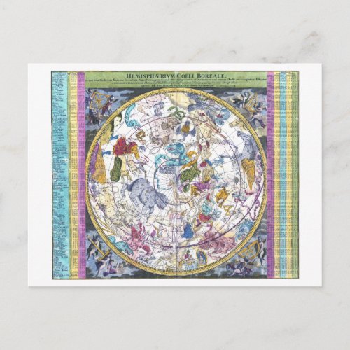 Celestial Map Hemisphaerium Coeli Boreale Postcard
