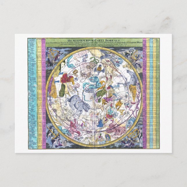 Celestial Map Hemisphaerium Coeli Boreale Postcard (Front)