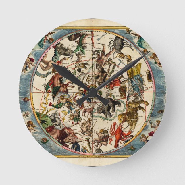 Celestial map round clock (Front)