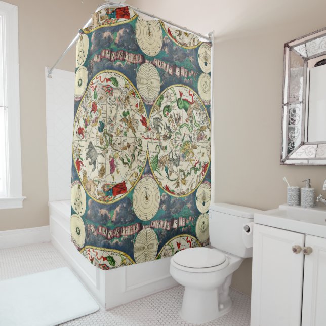 CELESTIAL MAP shower Shower Curtain (In Situ)