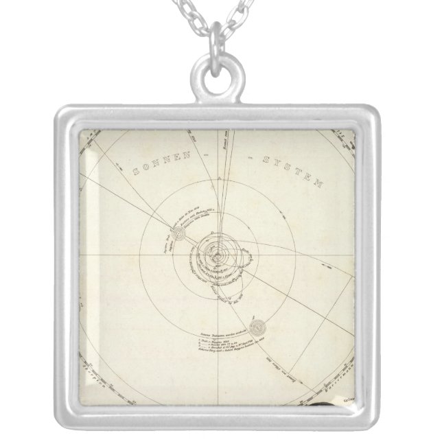 Celestial Map Silver Plated Necklace (Front)