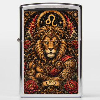 Celestial Masculine Zodiac Leo design Zippo Lighter