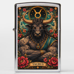 Celestial Masculine Zodiac Taurus design Zippo Lighter