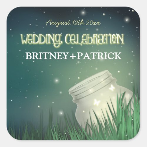 Celestial Mason Jar Firefly Wedding Favors Seals