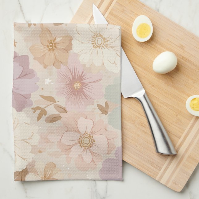 Celestial Meadow Floral  Kitchen Towel (Quarter Fold)