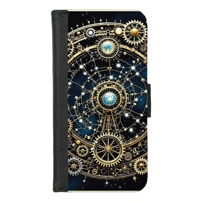 Celestial Mechanism Cosmic Art iPhone Wallet Case (Front)