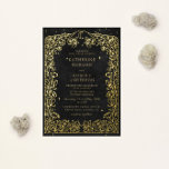 Celestial Midnight Black Stars Moon Wedding Foil Invitation<br><div class="desc">Our "Celestial Black and Gold Wedding" collection features a beautiful crescent moon with gold stars in various designs on a velvet black background paired with elegant fonts. Easy for you to customize and you can choose among many items from this collection in our store.</div>