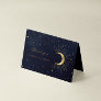 Celestial Midnight Blue Gold Stars Thank You Card