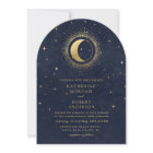 Celestial Midnight Blue Stars Moon Wedding