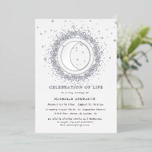 celestial midnight stars celebration of life foil foil invitation
