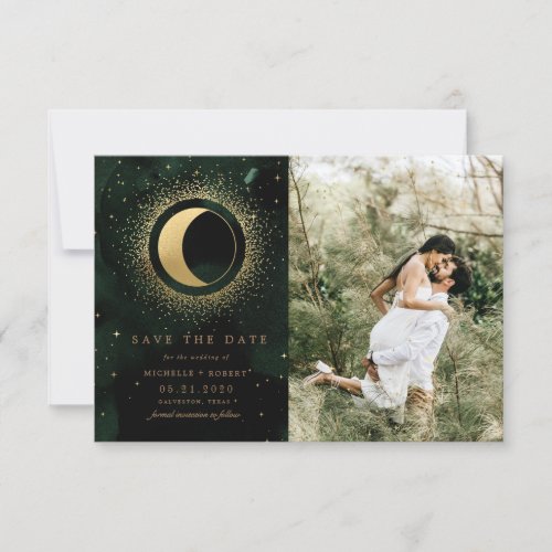 celestial midnight stars two Photo Save The Date I Invitation