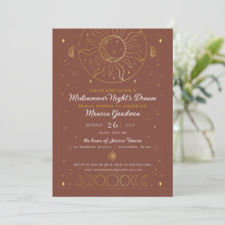 Celestial Midsummer Night's Dream Bridal Shower Invitation