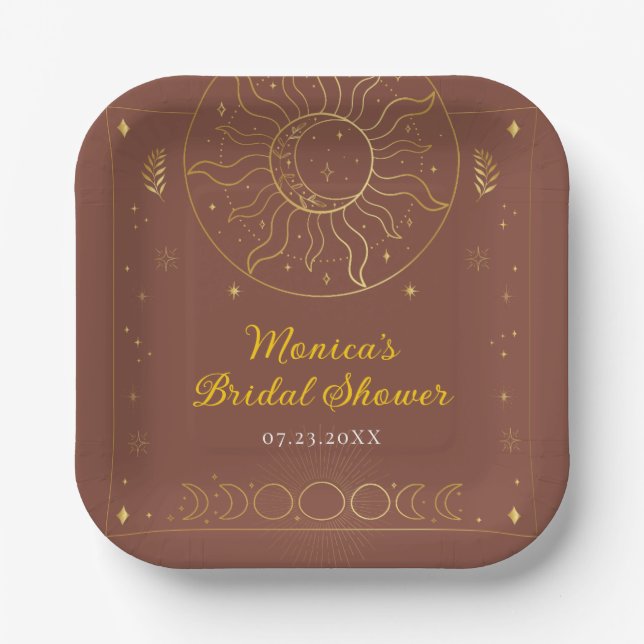 Celestial Midsummer Night's Dream Bridal Shower Paper Plates (Front)