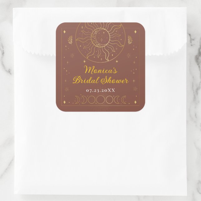 Celestial Midsummer Night's Dream Bridal Shower Square Sticker (Bag)