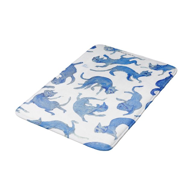 Celestial Ming Floating Cats Bath Mat  (Angled)