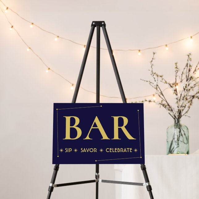Celestial Minimalist Wedding Bar Sign (In Situ (Stand))