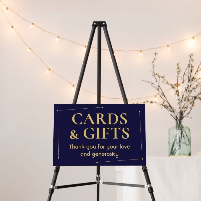 Celestial Minimalist Wedding Cards & Gifts Sign (In Situ (Stand))