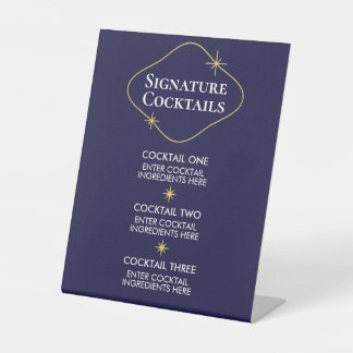 Celestial Minimalist Wedding Cocktails Sign